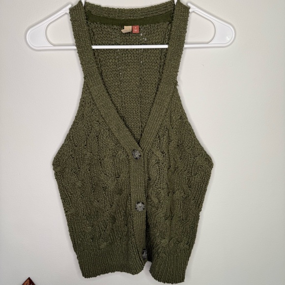 A9 Anthropologie Pilcro Olive Sweater Tank - Picture 2 of 5
